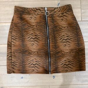 by the way. Tiger Print Mini Skirt
